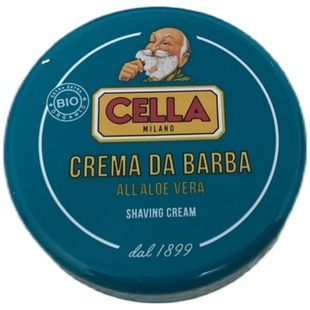 意大利传统手工制作芦荟味cella剃须皂泡沫绵密男士剃须膏150ml