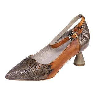 相伴【42码捡漏】真皮新款配旗袍高跟鞋真皮浅口单鞋尖头女鞋