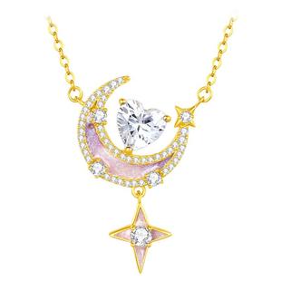 【新品】周大生星月项链荧光珐琅纯银女高级设计感送女友生日礼物