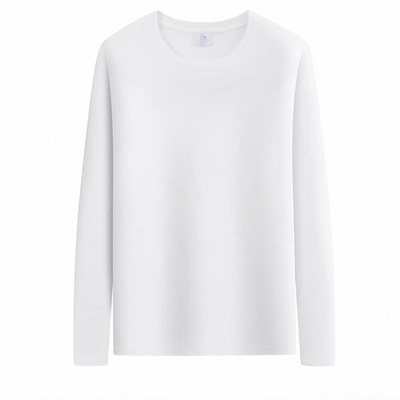 重磅纯棉宽松内搭打底衫女2026年春秋季白色t 恤长袖正肩净色上衣