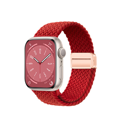 适用iwatch11表带新年红色applewatch10苹果S11手表S10女款S9尼龙S8编织硅胶s7真皮SE3金属10男夏季磁吸运动