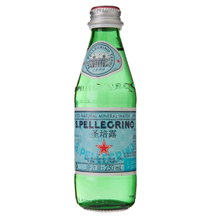 意大利原装进口圣培露天然含气矿泉水250ml*24瓶/箱玻璃瓶气泡水