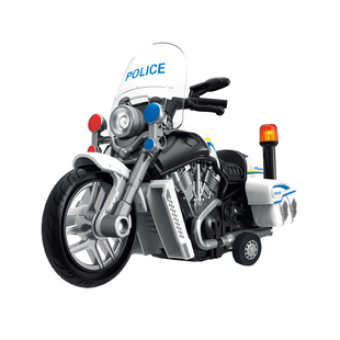 惯性声光摩托车警察巡逻车模型带灯带音乐儿童玩具六一礼物