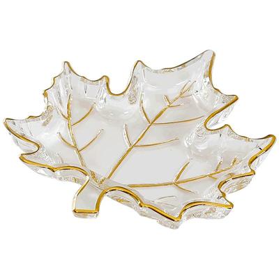 树叶玻璃小号水果沙拉零食盘碟子