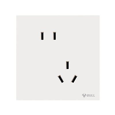 公牛肤感柔肤超薄米绒白开关插座