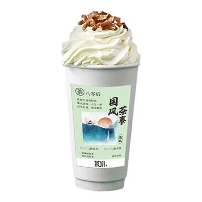 网红创意国风奶茶咖啡杯贴纸定制