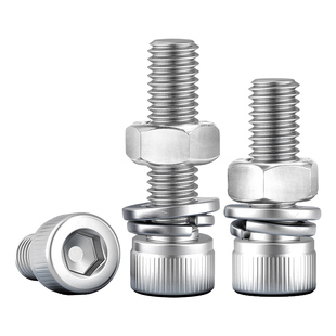 316不锈钢内六角螺丝螺母套装配件大全垫片弹垫螺帽M2M3M4M5-M12