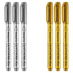 高光金色笔油性记号笔软头马克笔银色防水不掉色细油漆笔补漆笔金属闪粉抄经描金笔明星签名签字笔粗请帖签到