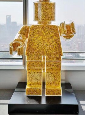 LECO亚克力透明积木人模型人物玩具模型积木玩具收纳透明人