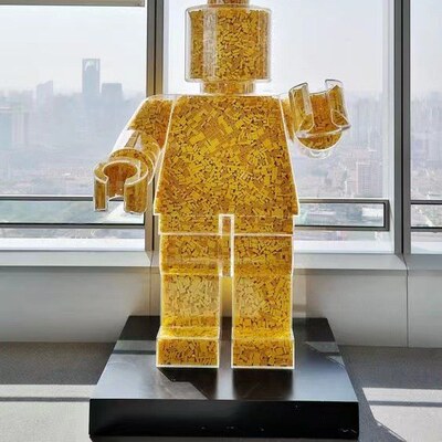 LECO亚克力透明积木人模型人物玩具模型积木玩具收纳透明人