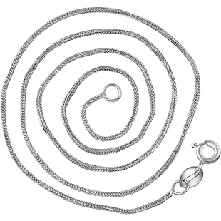 925银项链女短款锁骨银链子镀白金纯银长款盒子狐尾蛇骨链无吊坠