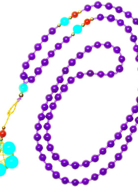 2025年新款天然紫云母毛衣链紫罗兰长款秋冬项链女