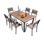 户外庭院桌椅室外防腐塑木餐桌椅套装花园露天阳台休闲茶桌椅组合