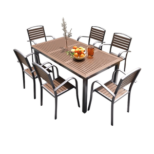 户外庭院桌椅室外防腐塑木餐桌椅套装花园露天阳台休闲茶桌椅组合