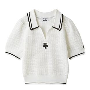 LILY BROWN2025秋冬新品MARY QUANT翻领polo领针织衫LWNT254013