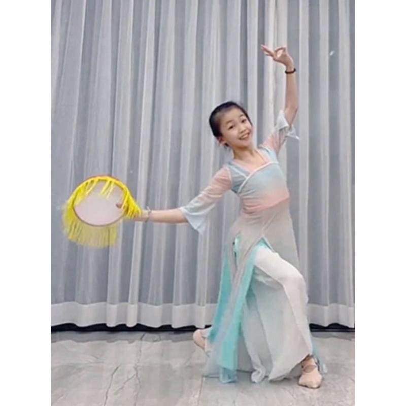 岭南钱鼓舞组合澜水见月圆舞蹈剧目儿童表演专用手拍铃鼓跳舞道具