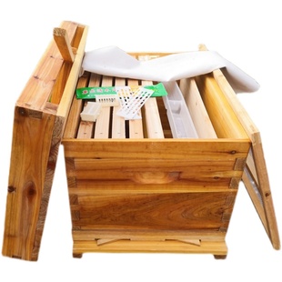 蜜蜂箱中蜂蜂箱全套烘干杉木煮蜡七框十框活底标准箱平箱土蜂蜂箱