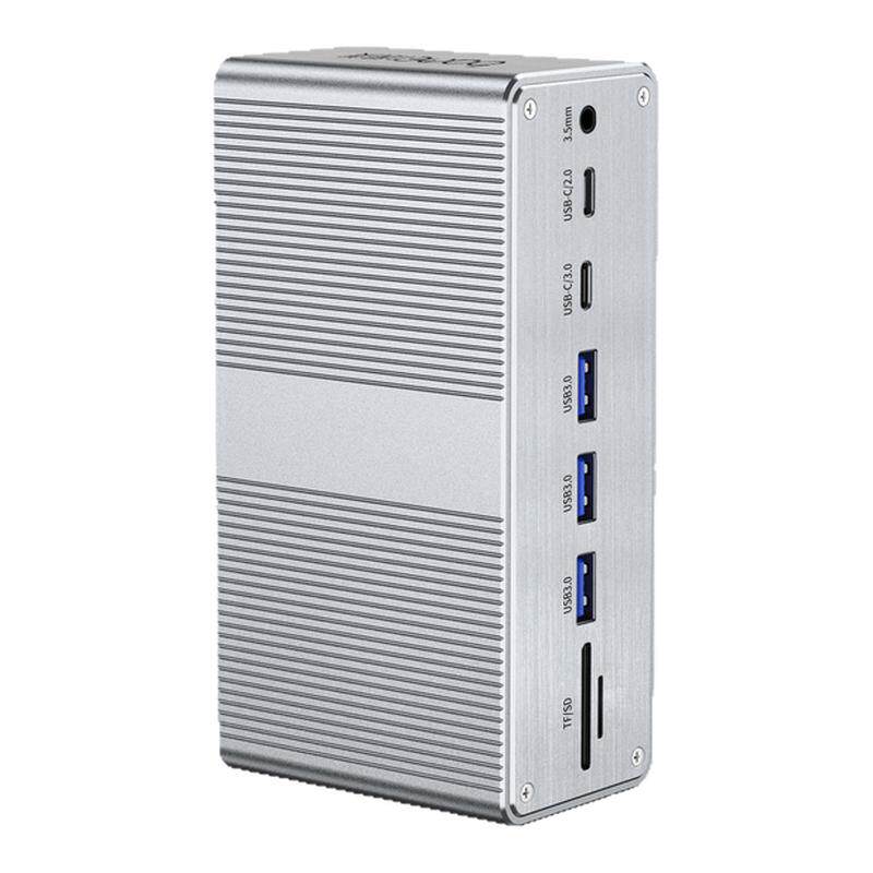 坝美 立式拓展坞笔记本type-c桌面扩展坞HD VGA USB3.0千兆网口读卡音频PD充电手机平板通用13合1多接口