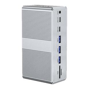 坝美 立式拓展坞笔记本type-c桌面扩展坞HD VGA USB3.0千兆网口读卡音频PD充电手机平板通用13合1多接口