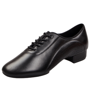 舞诺男士真皮摩登舞鞋软底低跟国标交谊华尔兹拉丁双人广场舞蹈鞋