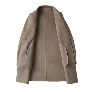 狄斯仑高端羊绒双面呢大衣男士秋冬季中年商务休闲羊毛中长款外套