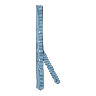 TIRES蓝条纹拼接领带