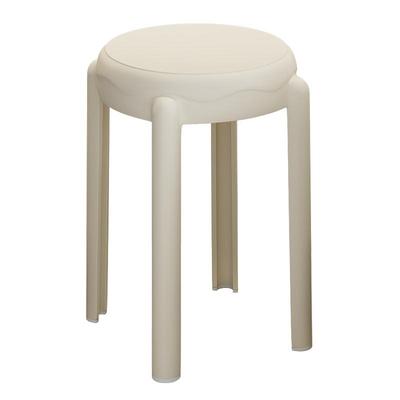 三梦塑料凳子奶油风轻奢可叠放圆