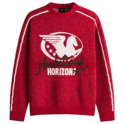 【新年系列】HM男装毛衣红色马年本命年宽松提花针织套衫1307984