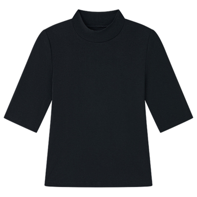 HaloLuu半高领针织短袖T恤女