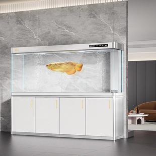yee鱼缸客厅2024新款 大型办公室高端超白金晶水族箱底滤龙鱼缸