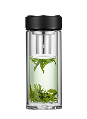 万象双层防烫高硼硅玻璃茶杯