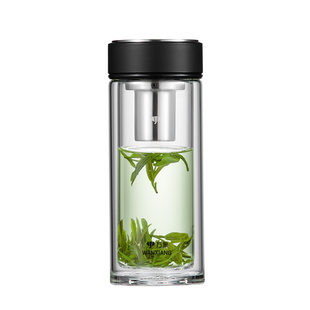 万象双层玻璃杯隔热男女士高档办公车载礼盒水杯便携带滤网茶杯