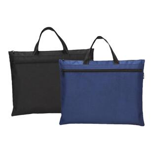 得力A4手提文件袋拉链式帆布大容量商务办公资料电脑男女公文包会议小牛津无纺麻布学生外出手拎袋子补习收纳