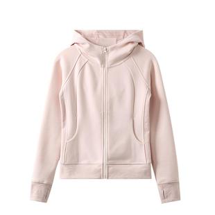 回力外套女春秋款穿搭2025新款开衫卫衣女装粉色瑜伽修身运动上衣