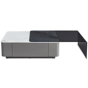 全友家居现代简约茶几客厅家用2025年新款伸缩玻璃长方形茶几桌