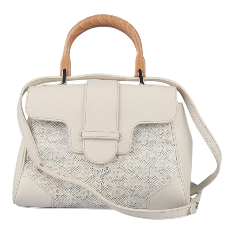 「85」GOYARD SAIGON 软型版白色涂层帆布迷你斜挎包二手奢包包