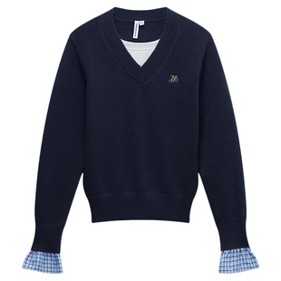 美特斯邦威毛衣女春季新款休闲针织小个子女生宽松毛衫慵懒毛衣