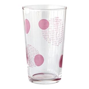 日式波点玻璃杯日本进口透明水杯客厅喝水可爱家用早餐牛奶果汁杯