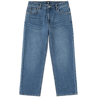 【张凌赫代言】Lee26春夏新品五袋款设计宽松直筒牛仔裤中蓝色女