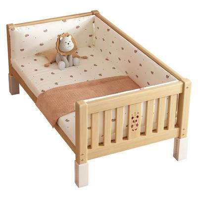 实木拼接床儿童床带护栏小婴儿男孩女孩公主床单人床边床加宽大床