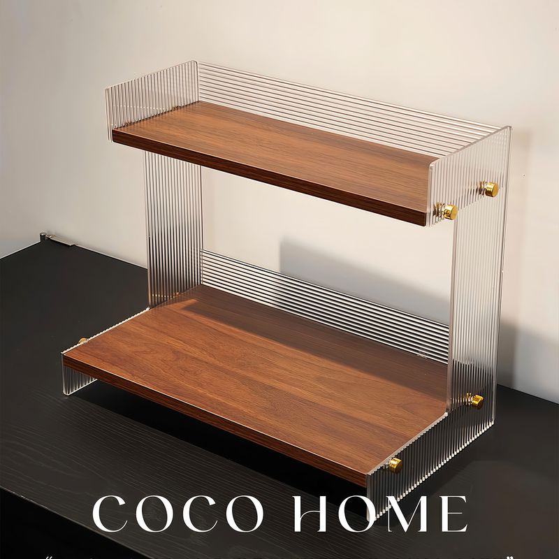 亚克力桌面置物架中古风整理书架办公室梳妆台化妆品收纳架展示柜