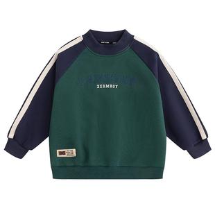 小象汉姆童装男童加绒卫衣儿童冬装打底衫半高领2025冬装新款洋气