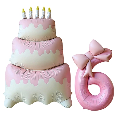 数字气球生日派对背景墙拍照