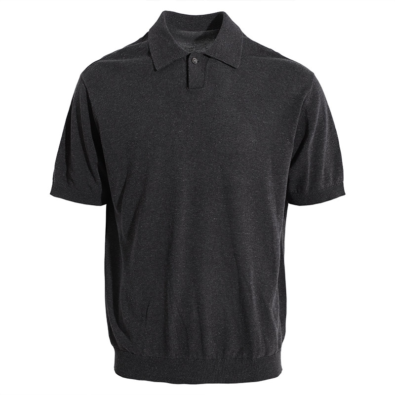 海上公路莱赛尔亚麻混纺Polo衫男士26年新款单扣翻领短袖针织上衣