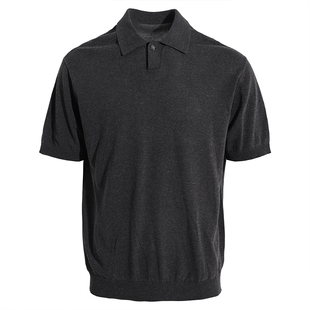 海上公路莱赛尔亚麻混纺Polo衫男士26年新款单扣翻领短袖针织上衣