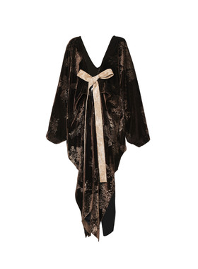 APOZi collection/镜水浮金/新中式暗金汉服袍子古风披肩系带外套
