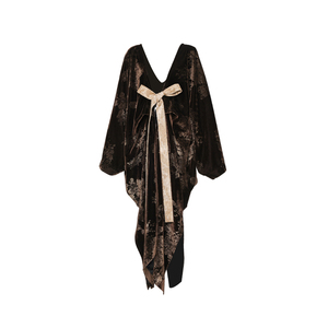 APOZi collection/镜水浮金/新中式暗金汉服袍子古风披肩系带外套