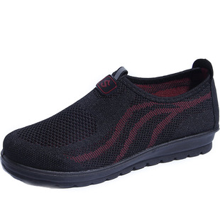 新款老人鞋老北京布鞋女士女款黑色中老年妈妈鞋软底加肥加大女鞋