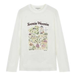 TeenieWeenie小熊长袖T恤春夏季微透感甜美清新田园风上衣女
