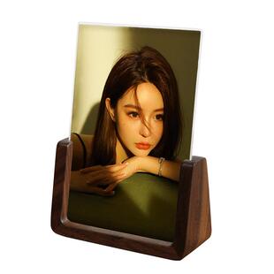 相框摆台高级感6寸实木空框创意双面透明定制情侣照片纪念小相册
